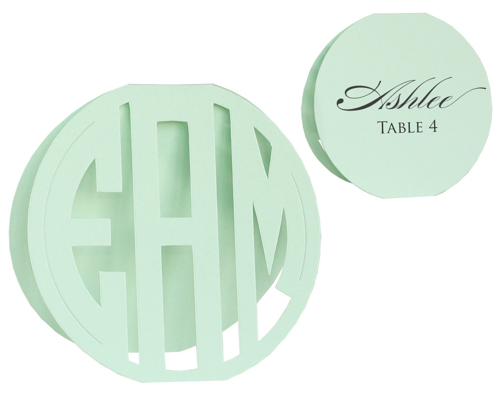 Circle Monogram Escort Cards