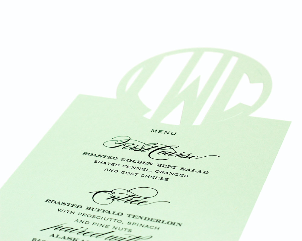 Circle Monogram Menu Cards