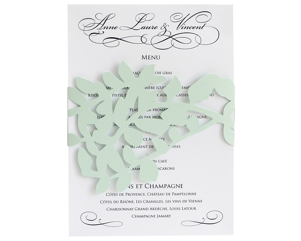 Leaf Lace Menu Cards