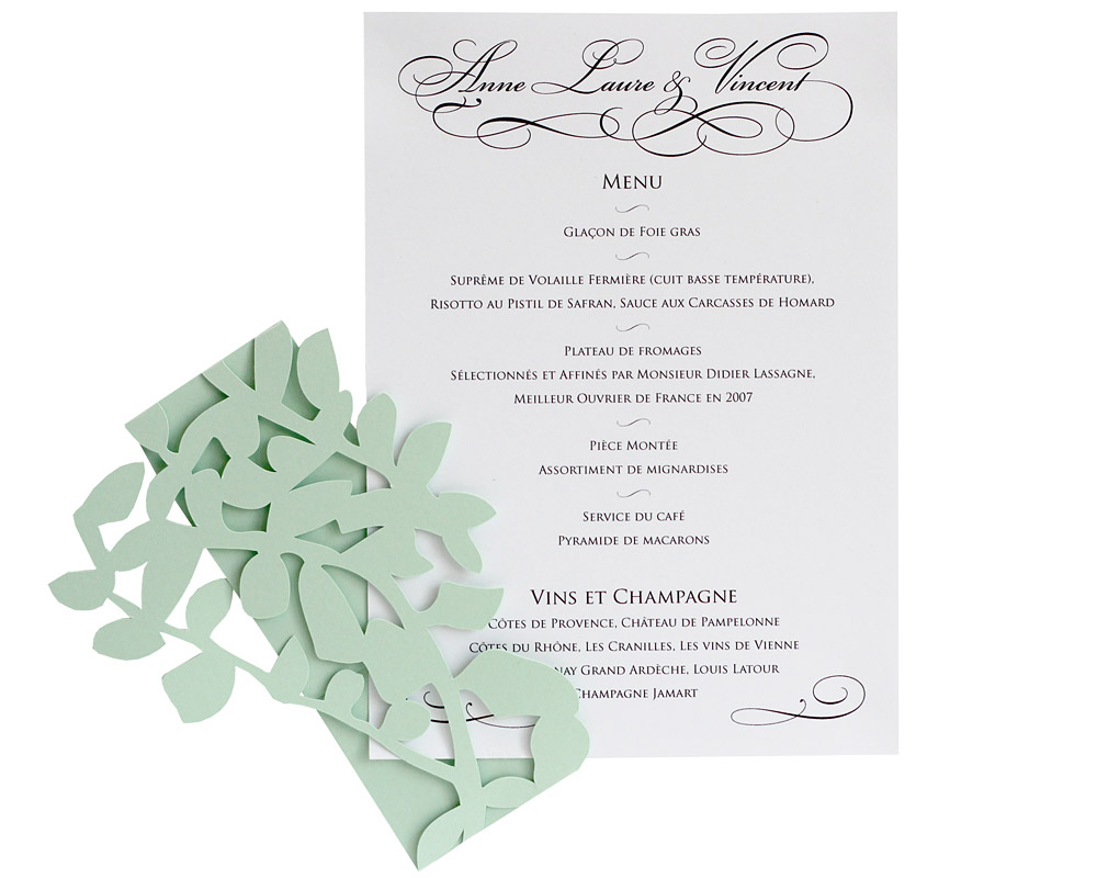 Leaf Lace Menu Cards